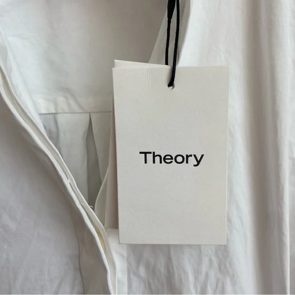 NWT THEORY WHITE LACED BUTTON DOWN, SIZE P - Picture 16 of 16